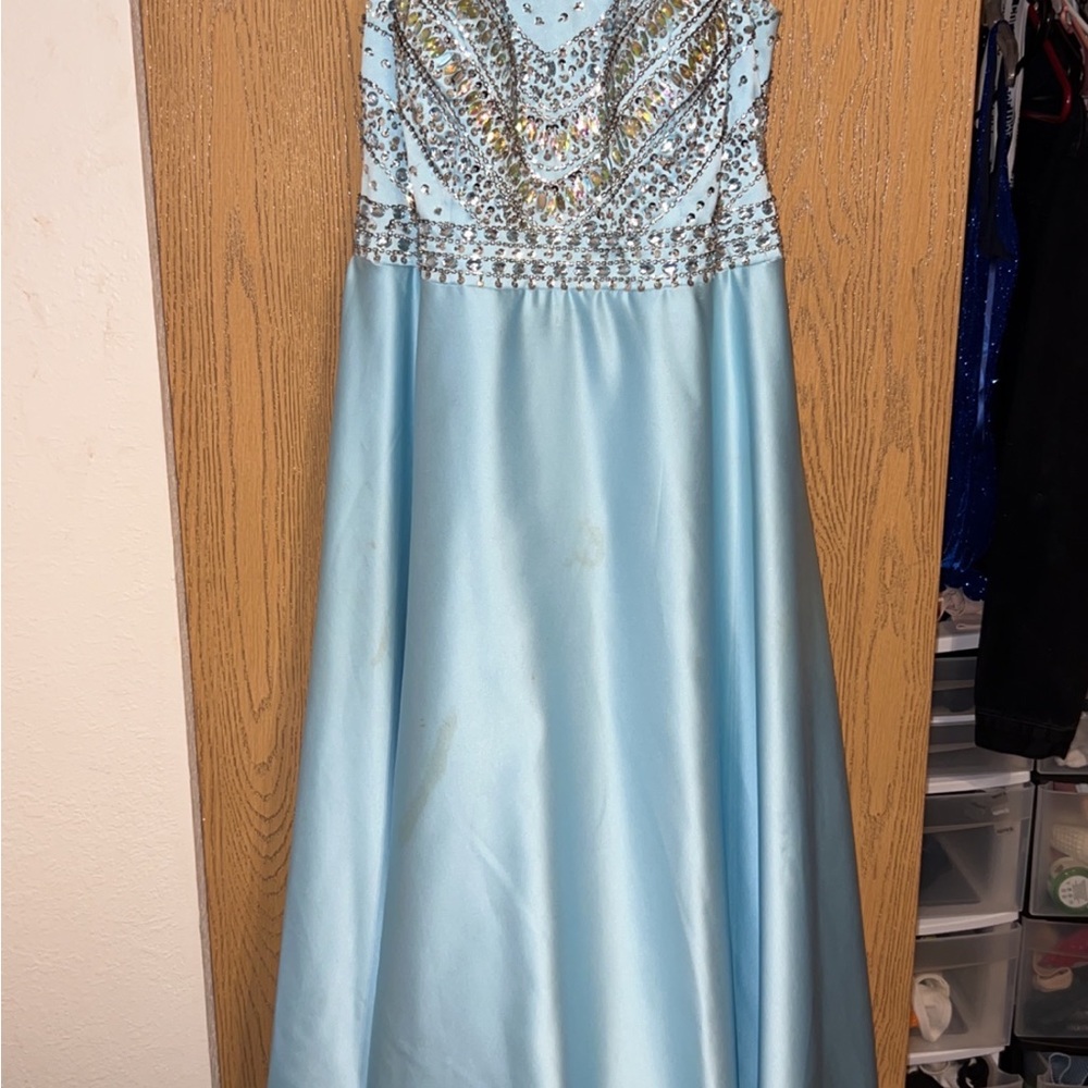 Blue sparkly prom dress